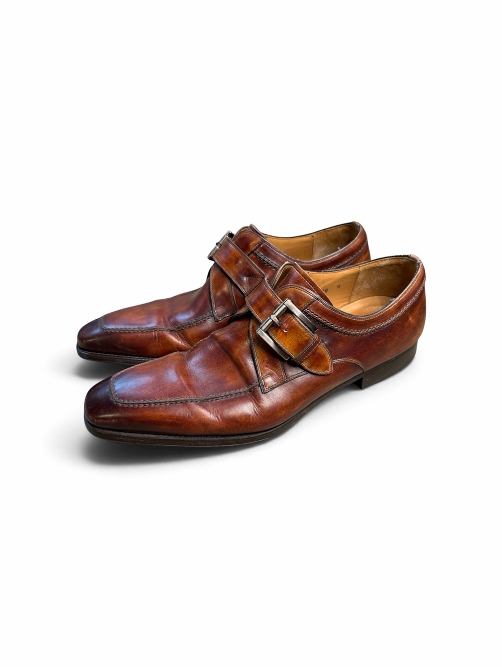 Magnanni Single Monk Strap, Brown Made In Spain  Size 10 M Dress Shoes